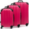 FERGÉ set di 3 valigie viaggio QUÉBEC - bagaglio rigido dure leggera 3 pezzi valigetta 4 ruote rosa