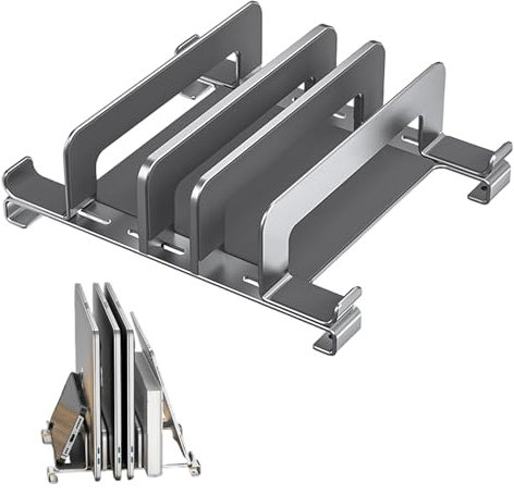 FGXY Soporte Vertical De Aluminio para Portátiles, Soporte Vertical Portátil Ajustable, Adecuado para Almacenar Tabletas, Teléfonos Móviles, Teclados, Libros, Correos Electrónicos (Plata)