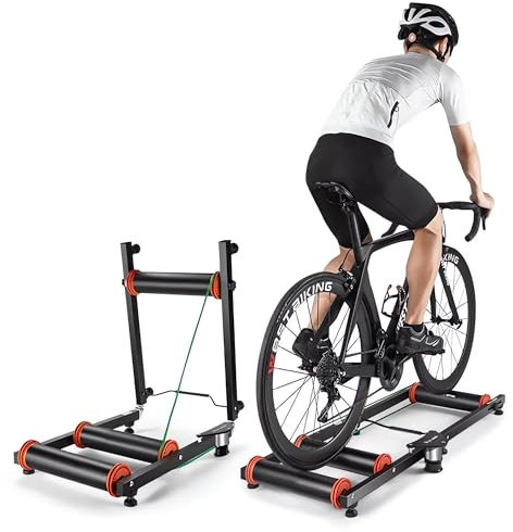 Rollentrainer für Fahrräder, Indoor Balancetrainer Plattform für 16-29 Zoll 700C Rennräder, Fahrrad Trainingsständer Plattform