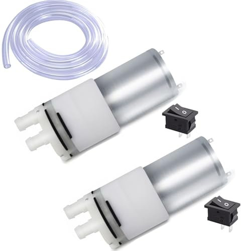 RUNCCI-YUN 2 pezzi DC 12V Mini Elettrica autoadescante Pompa Acqua a Membrana per tè macchina per acquario Aquarium, Fish Tank Fountain