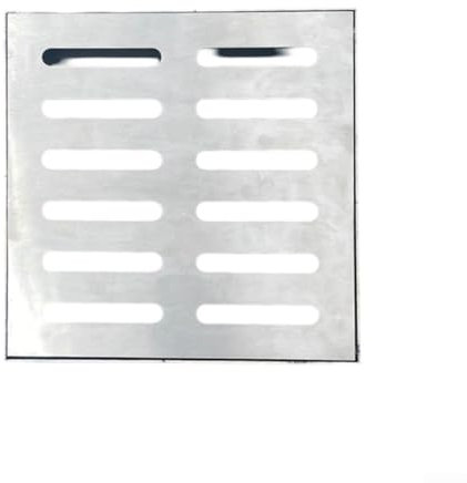 Zoegneer Bodenablauf mit Rahmen aus Edelstahl, dekorativer Rahmen, Abflussabdeckung, Schachtabdeckung, Regenwassergitter, Entwässerungsgrabenabdeckung, quadratisches Abwasserrost, Gitter (300 x 300 x