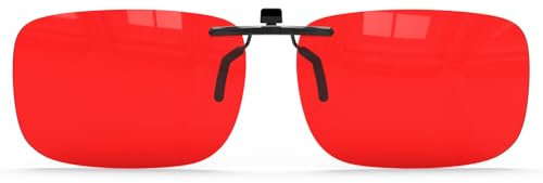 Goiteia Red Clip on Blue Light Blocking Glasses for Sleep-Block Blue & Green Light, Improve Sleep, Relieve Eye Strain and Headaches, Red Light Glasses for Screen Use