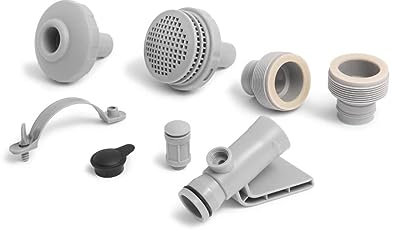 Sheepmania INTEX 25023 Hydroaeration Anschluss-Set 32 mm – Originale EIN- und Auslassteile für INTEX Gartenpools | Kompatibel mit Filterpumpen