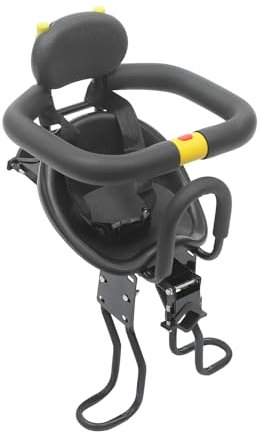 Qussse Fahrrad Kindersitz Vorne, Verstellbare Kinderfahrradsitz mit Sicherheitsgurten und Leitplanken, Fahrrad Sicherheits-Kindersitz bis 35kg, Kinder Fahrradsitz für Kinder von 1-5 Jahre