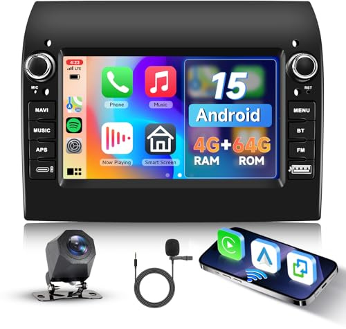 Hodozzy 4G+64G Android Autoradio für FIAT Ducato 2008-2015, Citroen Jumper/Peugeot Boxer 2011-2015 mit Wireless Carplay Android Auto, 7 Zoll Touchscreen 2 Din Radio Navi Bluetooth WiFi RDS Kamera