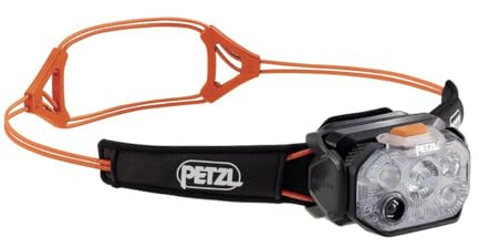 PETZL SWIFT RL Stirnlampe Schwarz 1200 Lumen aufladbar, REACTIVE LIGHTING, leichte Kopflampe mit Akku, Outdoor Lampe für Trailrunning Bergsteigen