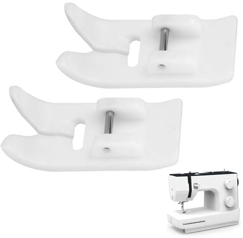 2 Pezzi Piedino Antiadherente per Macchina Da Cucire, Piedino Universale per Punto Dritto, per Pelle, Ecopelle, Vinile, Tela Cerata, PVC, Tessuti Laminati e Rivestiti