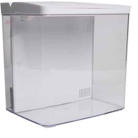 Piccolo acquario Betta con LED e filtro, pompa silenziosa in acrilico, per scrivania, casa, ufficio, decorazione (bianco)