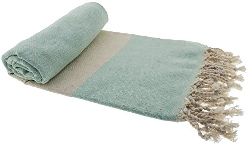 Stefano Ferrante ELMAS Hamamtuch Saunatuch Pestemal Fouta Strandtuch Badetuch Handtuch Baumwolle Backpacker 100x180 cm (Pastelltürkis)