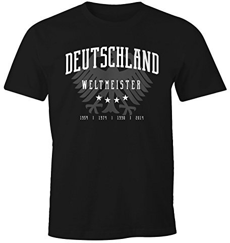 MoonWorks® Herren Fan-Shirt Deutschland Adler WM 2018 Fußball Weltmeisterschaft Trikot schwarz 4XL