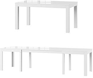 MPS groß praktisch Tisch WENUS 160-300x90x76cm Weiß Hochglanz 4-12 Personen Esstisch mit ausziehbarer Tischplatte auf 300 cm Esstisch Ausziehtisch