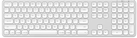 SATECHI Aluminium Bluetooth Tastatur mit Ziffernblock – Für M2/ M1 MacBook Pro/Air, M2/ M1 iPad Pro/Air, M2 Mac mini, iMac M1 (US-englisches Layout)