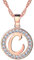 Suplight Collier mit Anhänger Buchstaben C Halskette Rosegold vergoldet Hohl Runde Kettenanhänger Alphabet Anfangsbuchstabe Modeschmuck für Damen Frauen Mädchen