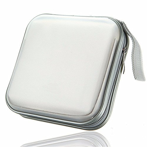 40 Capacity CD DVD Case Wallet Cover Carry Case Portable Storage Organiser Bag – WHITE
