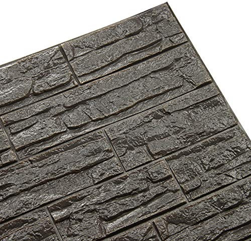 Ray-Velocity 3D Wandpaneele Selbstklebende Tapete Steinoptik Dicke 8mm 3D Tapete Wasserdicht Ziegel Tapete für Wohnzimmer, Schlafzimmer, küche Wanddeko (Grau, 1 Stück)