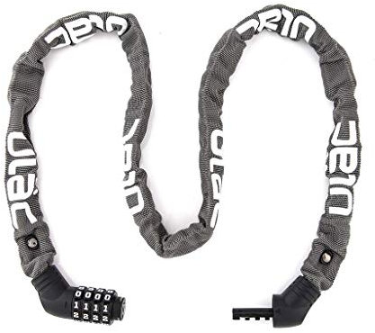 ULAC Street Fighter Neo Kettenschloss Combo, Rücksetzbares 4-stelliges Zahlenkombinationsschloss Diebstahlsicherung Fahrradschloss (Grau)