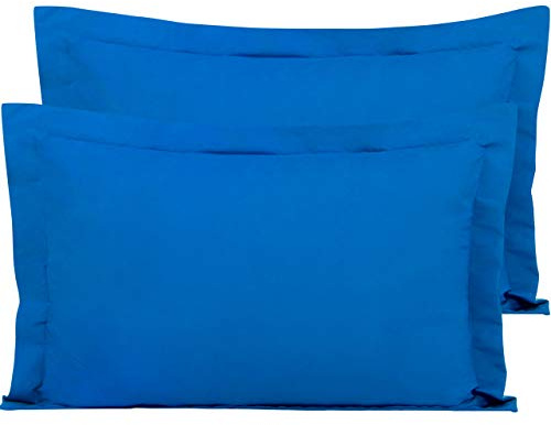 FLXXIE 2 Pack 100% Brushed Microfiber 1800 Oxford Pillowcases, Stain Fade and Wrinkle Resistant, Soft and Cozy King Oxford Pillow Cases | Hotel Quality Pillow Shams, Cobalt Blue, 50x90 cm
