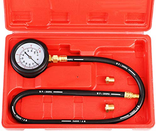 JIFETOR Oil Pressure Tester Kit, Professional Engine Diagnostic Test, 100PSI Pressure Gauge Tool with Hose Adapter for Truck Car ATV