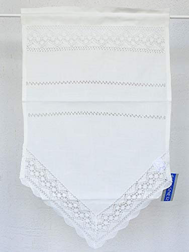 Hossner Fensterdeko 1 Stück Panneaux Scheibengardine Spitze Creme-weiß, Panneaux:45 x 90 cm