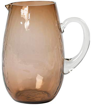 Broste Copenhagen Hammered Krug aus Mundgeblasenem Glas in der Farbe Braun 2L, Maße: 14cm x 14cm x 22cm, 14496207