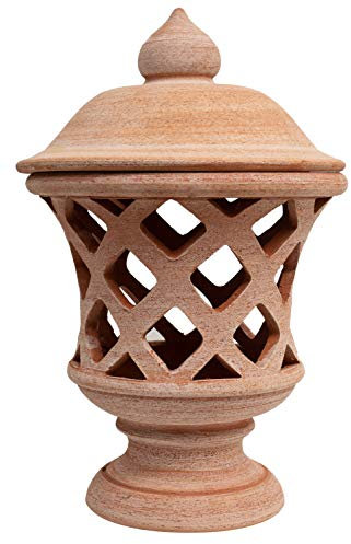 Biscottini Außenlaterne aus Terrakotta, 55 x 35 x 35 cm, Laternen für den Außenbereich, Kerzenhalter, hergestellt in Italien, Laternen für Gartenbeleuchtung