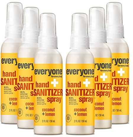 Everyone Hand Sanitizer Spray, Coconut Lemon, 2 oz 6-Pack