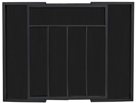 Relaxdays, schwarz Besteckkasten Bambus, ausziehbar, 7 Fächer, Besteck & Küchenutensilien, HBT 5,5 x 31,5-48,5 x 37 cm, Holz, 1 Stück