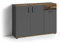 byLIVING Kommode Jakob / 3-TRG. mit 1 Schubkasten/braun in Old Wood Optik/Sideboard anthrazit/B 110, H 83,5, T35,5 cm