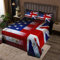 Tagesdecke mit amerikanischer und britischer Flagge, Retro-Vintage-Stil, Bettwäsche mit britischer Flagge, Rot und Marineblau 220 x 240 cm Bettdecken-Set mit 2 Kissenbezug für Jungen Mädchen