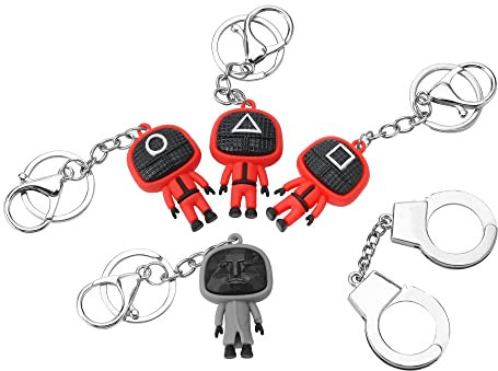 BMTick Lot de 5 porte-clés fantaisie Squid The Organ Harvesterz avec repose-mains prisonnier (5 porte-clés pour homme et femme)