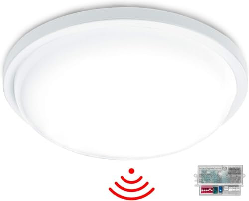 HENGMEI Deckenleuchte mit bewegungsmelder innen 15W 1350LM Deckenlampe Wandleuchte Wohnzimmerlampe, Küchenlampe, Bürolampe (Kaltweiß)