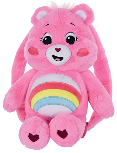 'iscream Care Bears Shaped 16''x 12'' Furry Backpack with Adjustable Straps And Zipper Closure'