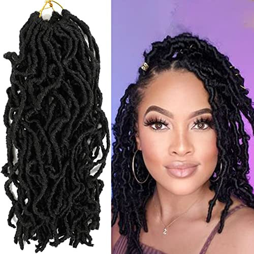 Lot de 8 paquets de cheveux courts faux locs crochets, 120 brins, 30,5 cm, doux, ondulés, naturels, pré-bouclés, pour femmes noires, 30,5 cm, 1B)