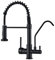 Rubinetto Cucina 3 Vie Miscelatore Cucina Nero con Doccetta Estraibile Rubinetto Tre Vie Cucina Miscelatore 3 Vie Miscelatore Lavello per Acqua Potabile Nero,A