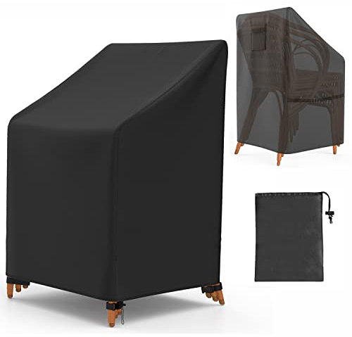 Mrrihand Gartenstuhl Abdeckung Wasserdicht 65x65x80/120cm, Abdeckung Gartenmöbel 600D Oxford-Gewebe mit PU-Beschichtung, Schutzhaube Gartenmöbel mit großen Luftauslass, Kordelzug, 4 Schnallen