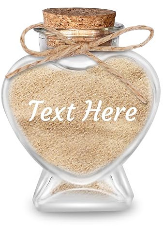 Dinikally Personalisierte Flitterwochen Sand Keepsake Jar mit Text Geschenk für Hochzeit Engagement Reise