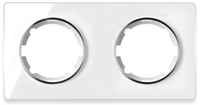 OneKeyElectro: Garda Line, Glas-Abdeckrahmen für Lichtschalter, Steckdose 2fach, waagerecht, Unterputz, matt- antifingerprint, Schutzart IP20, weiß