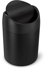 simplehuman 1,5 Liter Mini-Aufsatz-Mülleimer, mattschwarz
