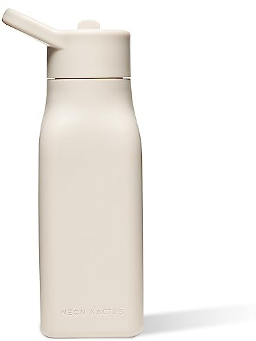 Neon Kactus Silikon-Kinderflasche | Trinkflasche für Kinder mit Trinkhalm für Schule, Reisen, Sport | Kleinkind-Flasche | 100% auslaufsicher | Spülmaschinenfest | Für immer jung, 340ml