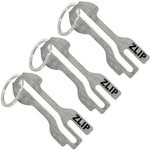 ZLIP® and Slide | Einkaufswagenlöser Edelstahl mit Schlüsselring | Einkaufswagenöffner für Fast alle Einkaufswagen | Schlüsselanhänger öffnet Frontlader- und Schubfach | Einkaufschip | 3 Stück