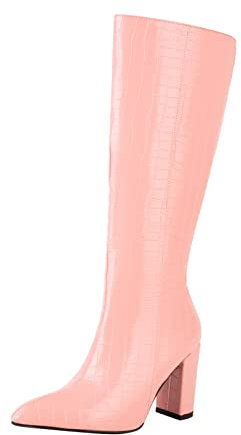 Stivali camperos Donna Estivi Fashion Scarpe da Donna Stivali Stivali Moto Donna Tacco Stivali Gomma Bambina Donna Stivali Stivaletti Ciabatte Donna estive Eleganti Sandali Bambina Rosa-A 42
