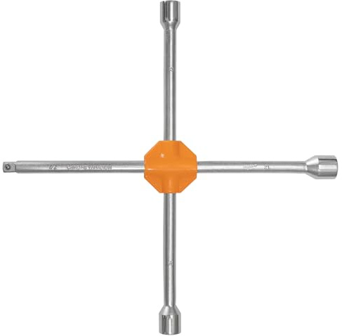 MJW Radkreuz Pkw, Radschlüssel Auto 17/19/21 mm, Kreuzschlüssel CrV 1/2 Zoll