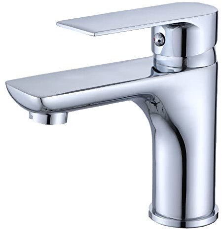 ZXC Hochdruck Waschtischarmatur, moderne Einhand Bad Armatur für das Waschbecken komplett verchromt