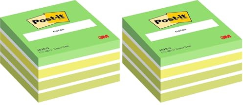 Post-it 2028G Haftnotiz Würfel (70 g/qm, 76 x 76 mm) 450 Blatt pastellgrün (Packung mit 2)