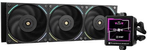 Thermalright Frozen Vision 360 Black AIO Water Cooler,Liquid CPU Cooler, 3* PWM Fans CPU Water Cooler,2.88 inch IPS LCD Screen, 2150RPM High Speed,for AMD/AM4/AM5&Intel 1150/1151/1200/2011/1700