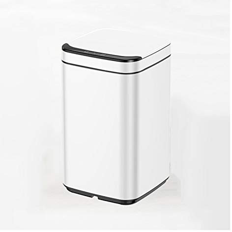 Garbage Recycling Bin Household Trash Can With Lid Long Cylindrical Induction Kitchen Trash Bin Touchless Metal Garbage Bin With Cockroach Box, Powered By Batteries Kitchen Trash Can (