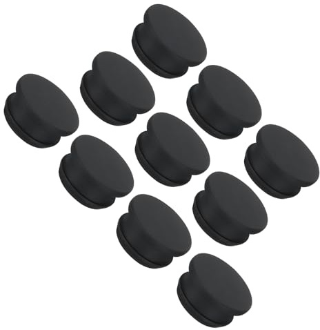 QUARKZMAN 10 Stück Gummistopfen 23mm Silikon-Lochstopfen Wasserdicht Verschlussstopfen Silikonstopfen Stopper Steckdichtstopfen Flach Abdeckkappen für Rohrleitungen Flaschen Labor, Schwarz