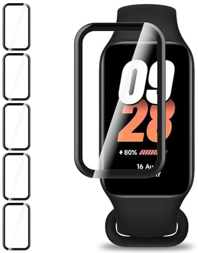Hianjoo 6 Piezas Protector Pantalla Compatible con Xiaomi Band 8 Active, Band 8 Active Protector de Pantalla Premium Cobertura Completa Film Láminas [Resistente a Rayones] [Anti-Shatter]