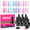 MEFA UV Nagellack Set, Gel Nagellack UV Set 12 Farben Weiß Rosa Blau Grün Violett UV Gel Nagellack Soak-Off UV Nagellack für Anfänger DIY Nailart zu Hause Frühling Sommer, 7 ML