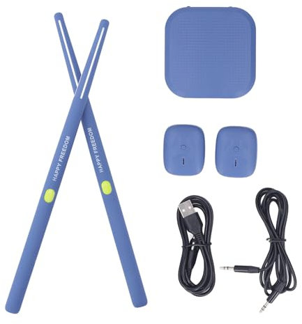 Elektronisches Drum-Set, RGB Tragbares Virtuelles Air Drum Set mit Drumsticks, Pedalen, Bluetooth & 8 Sounds, Somatosensorisches Schlagzeug-Kit Percussion Instrument Tool für Erwachsene, Kinder,